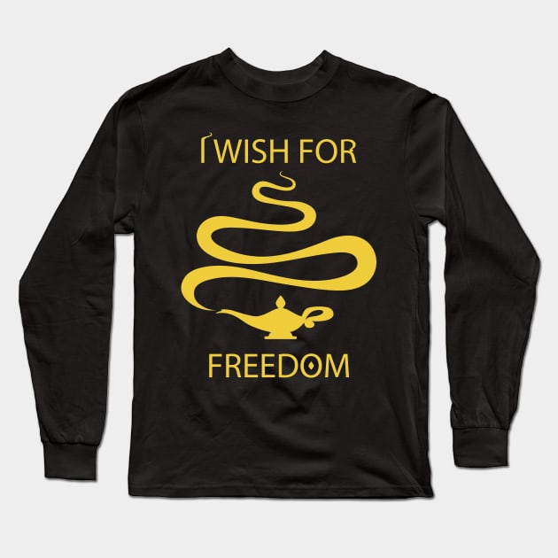 I Wish For Freedom Long Sleeve T-Shirt by Draw Drew Drawn